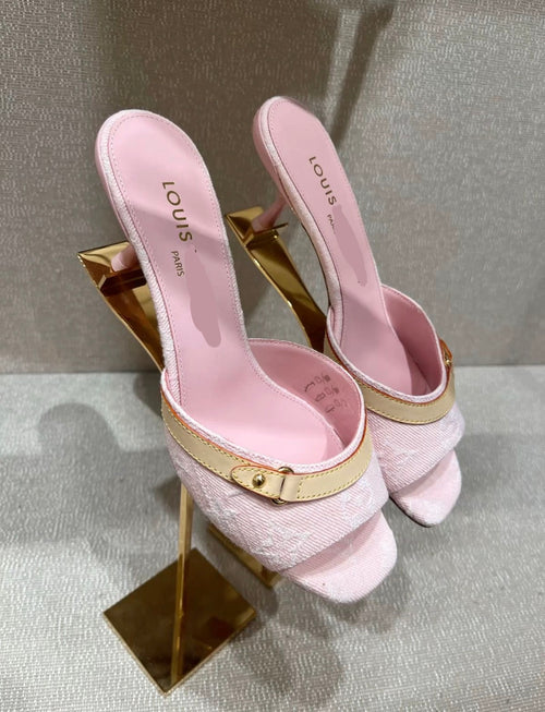 Denim louis pink heels